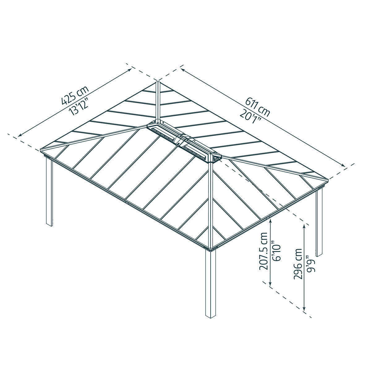 14' Dallas Aluminum Hardtop Gazebo Kit