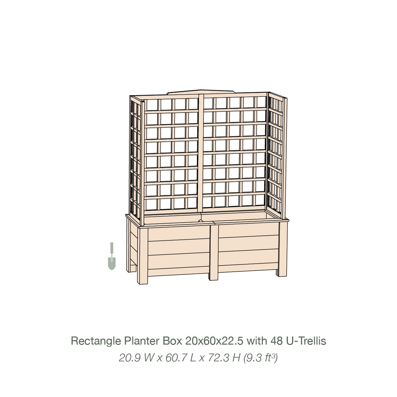 Natural Cedar Planter Box with U-Trellis
