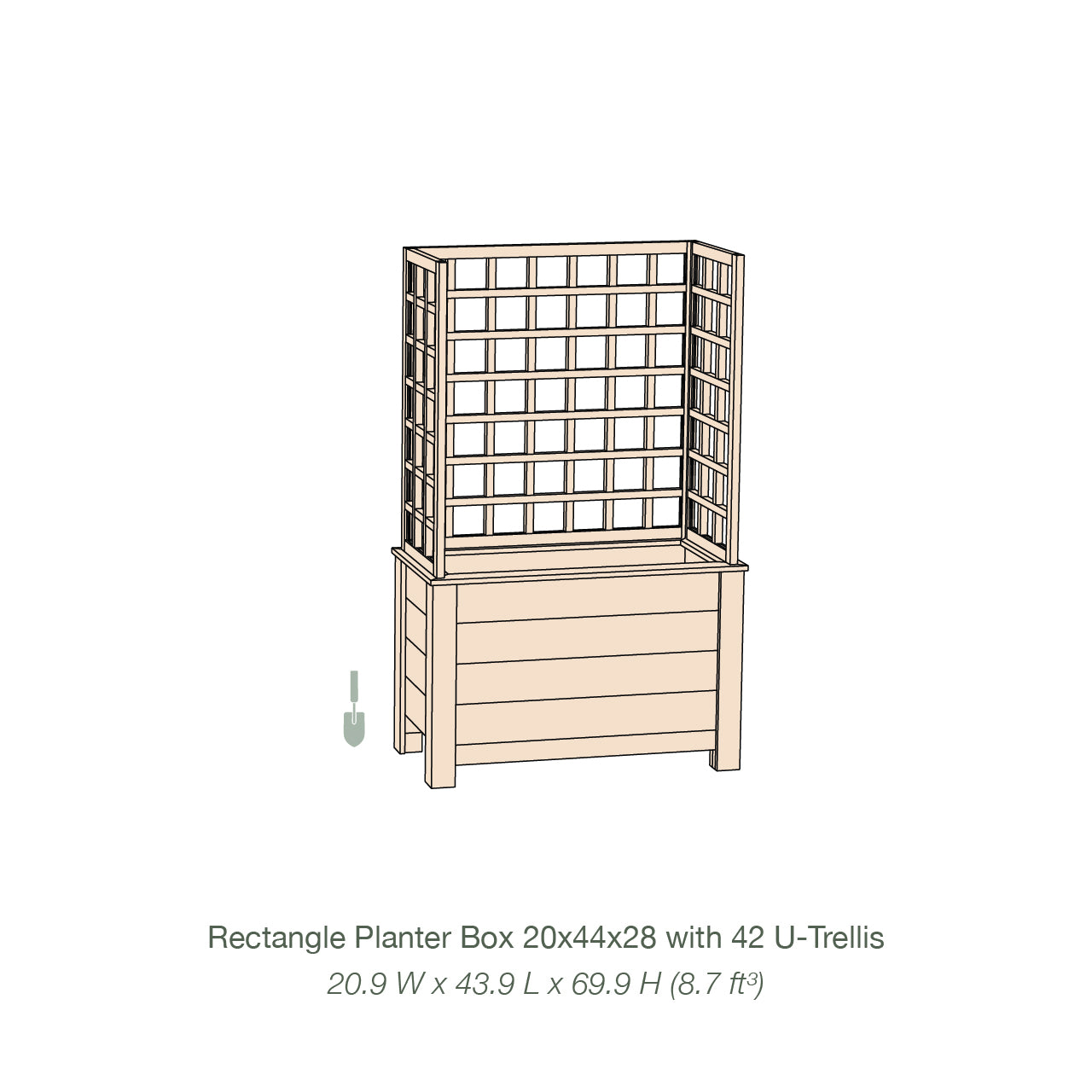 Natural Cedar Planter Box with U-Trellis