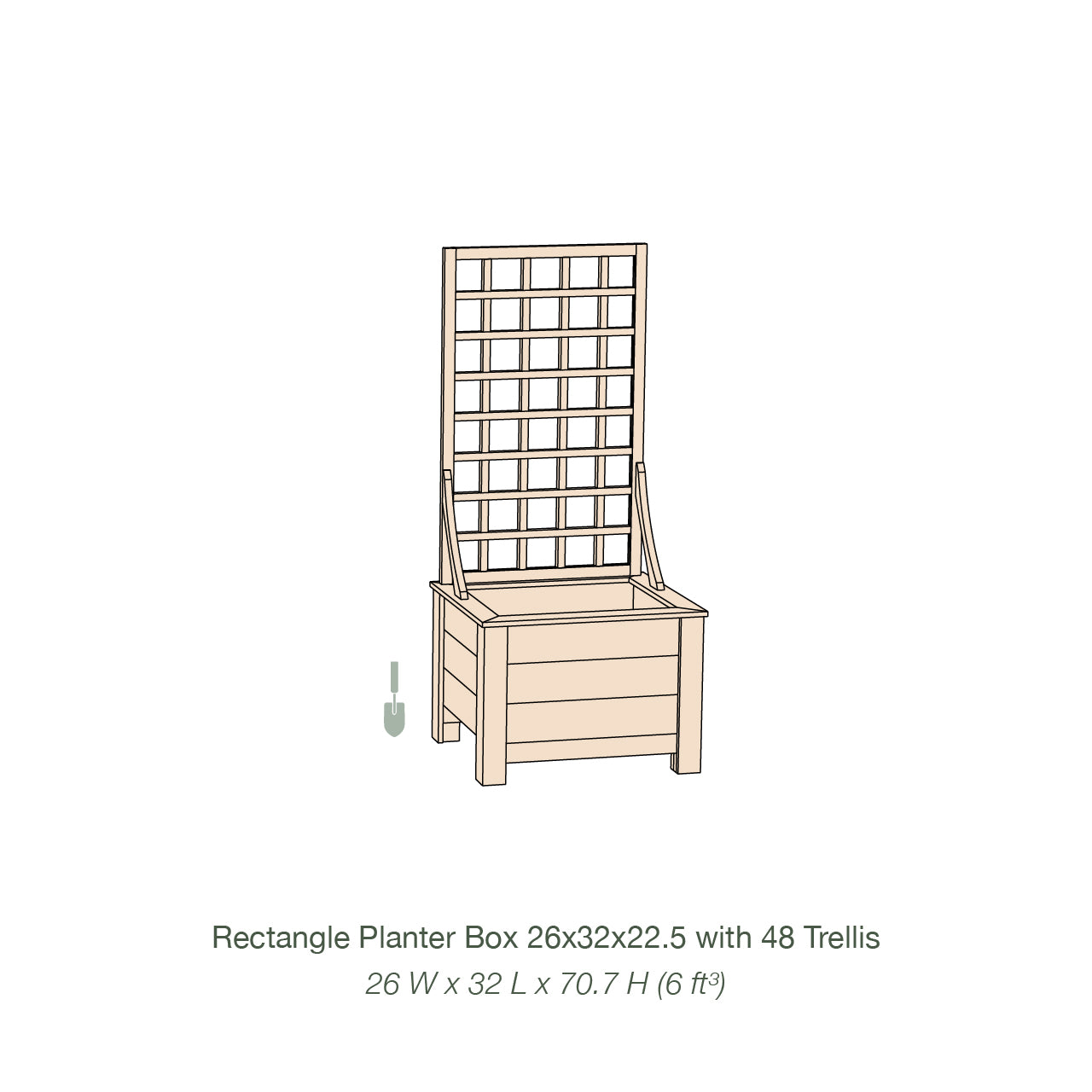 Natural Cedar Planter Box with Trellis