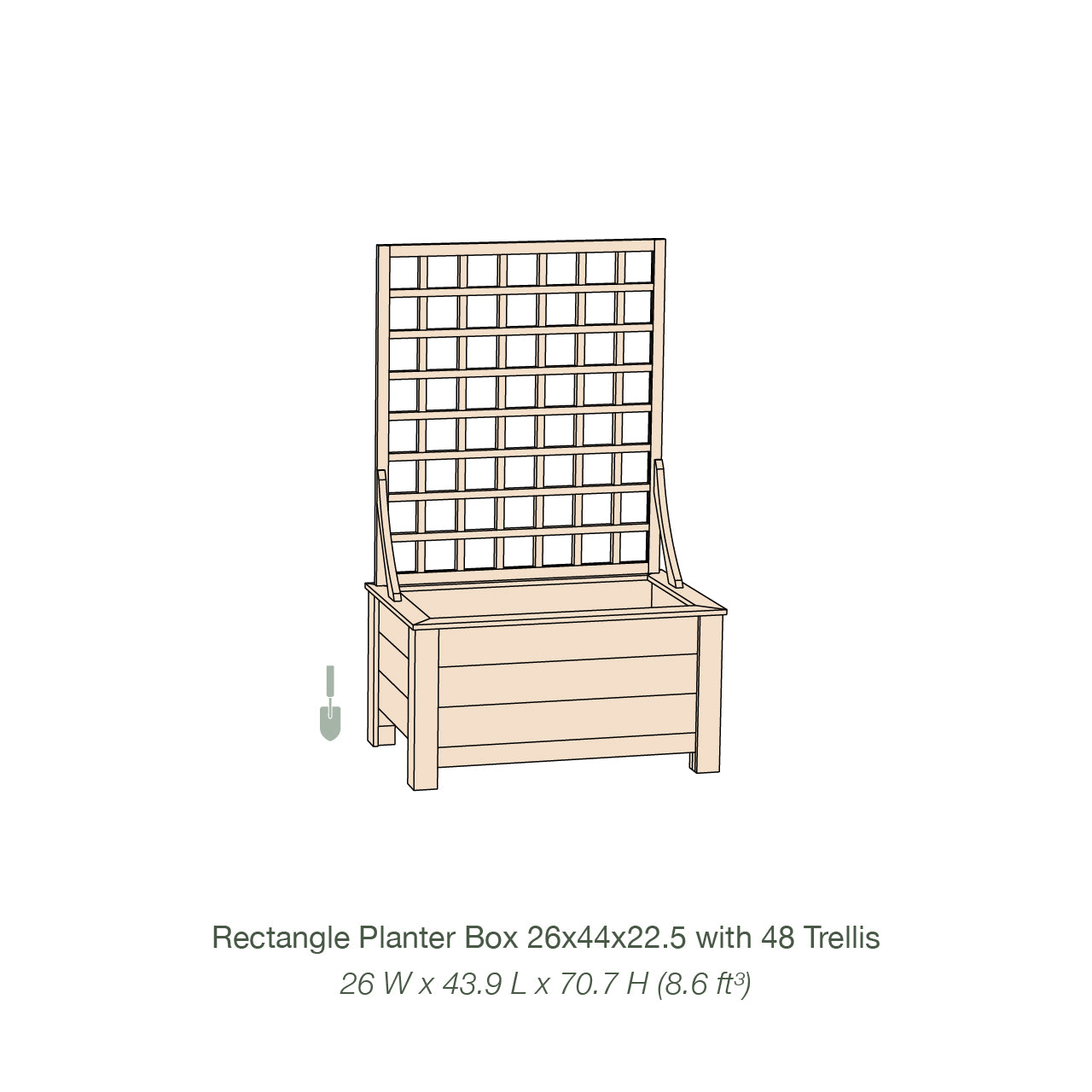 Natural Cedar Planter Box with Trellis