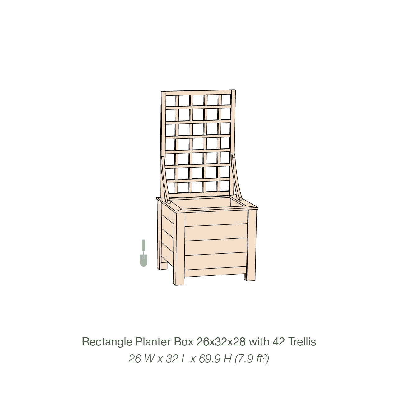 Natural Cedar Planter Box with Trellis