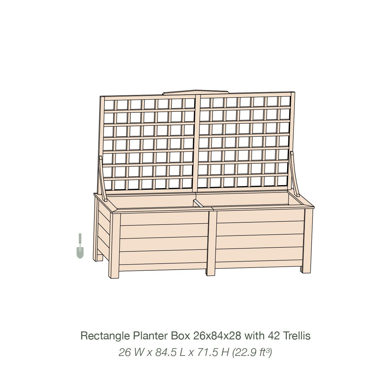 Natural Cedar Planter Box with Trellis