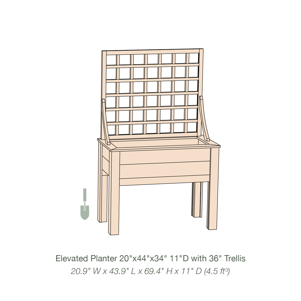 Natural Cedar Elevated Planter with Trellis