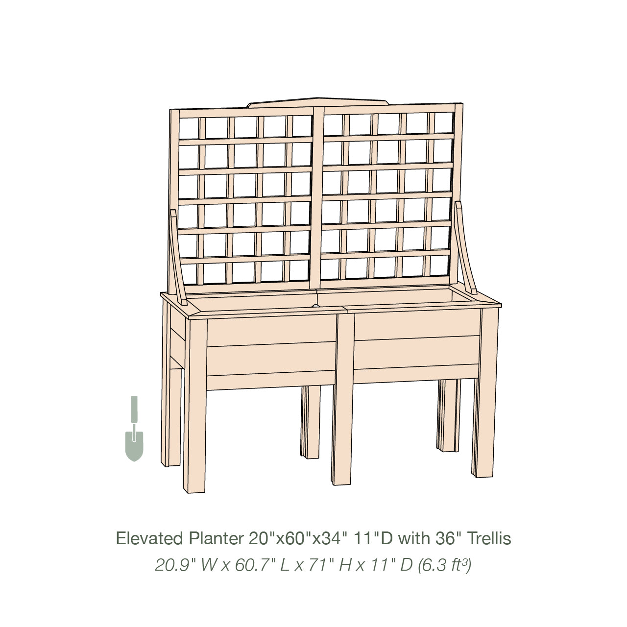 Natural Cedar Elevated Planter with Trellis