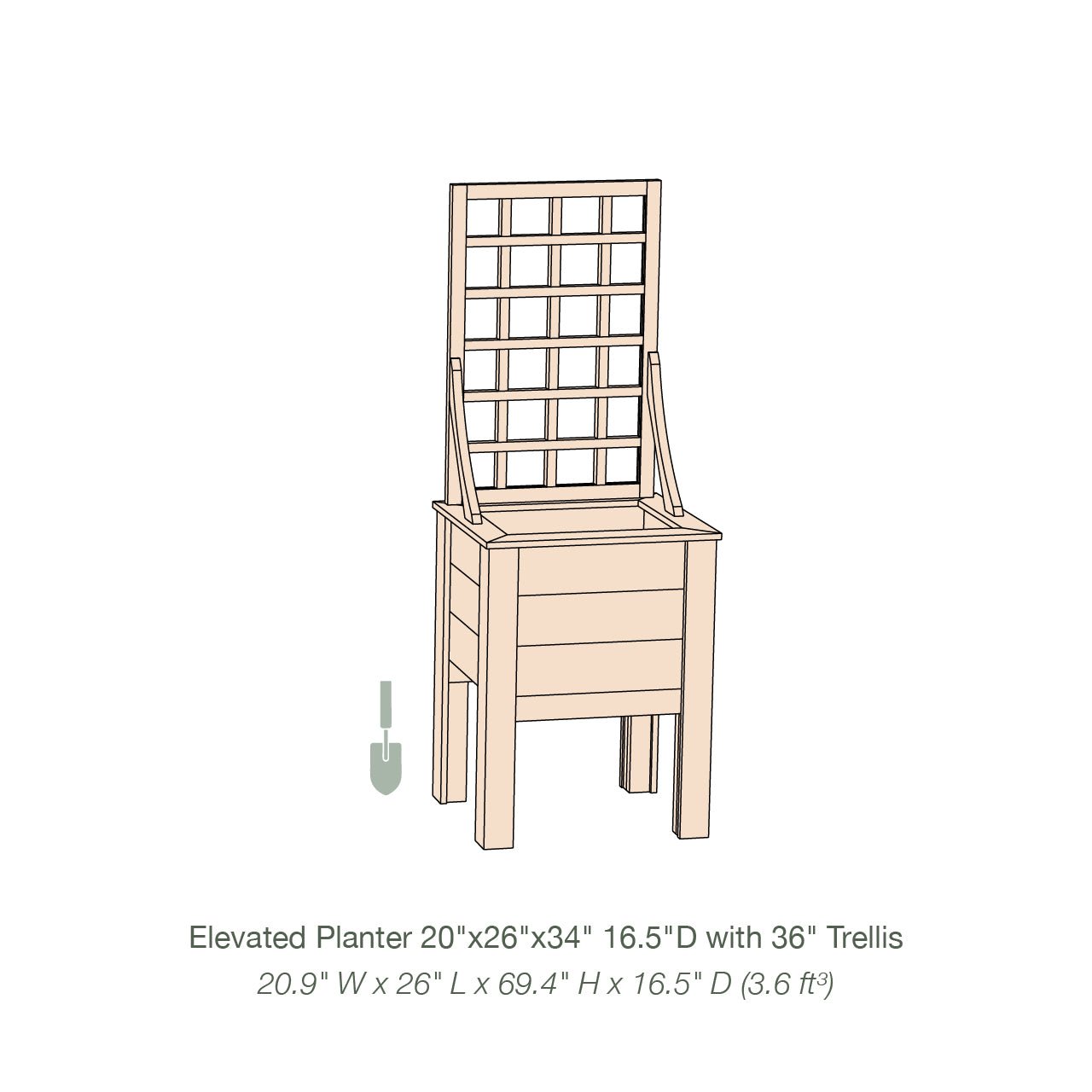 Natural Cedar Elevated Planter with Trellis