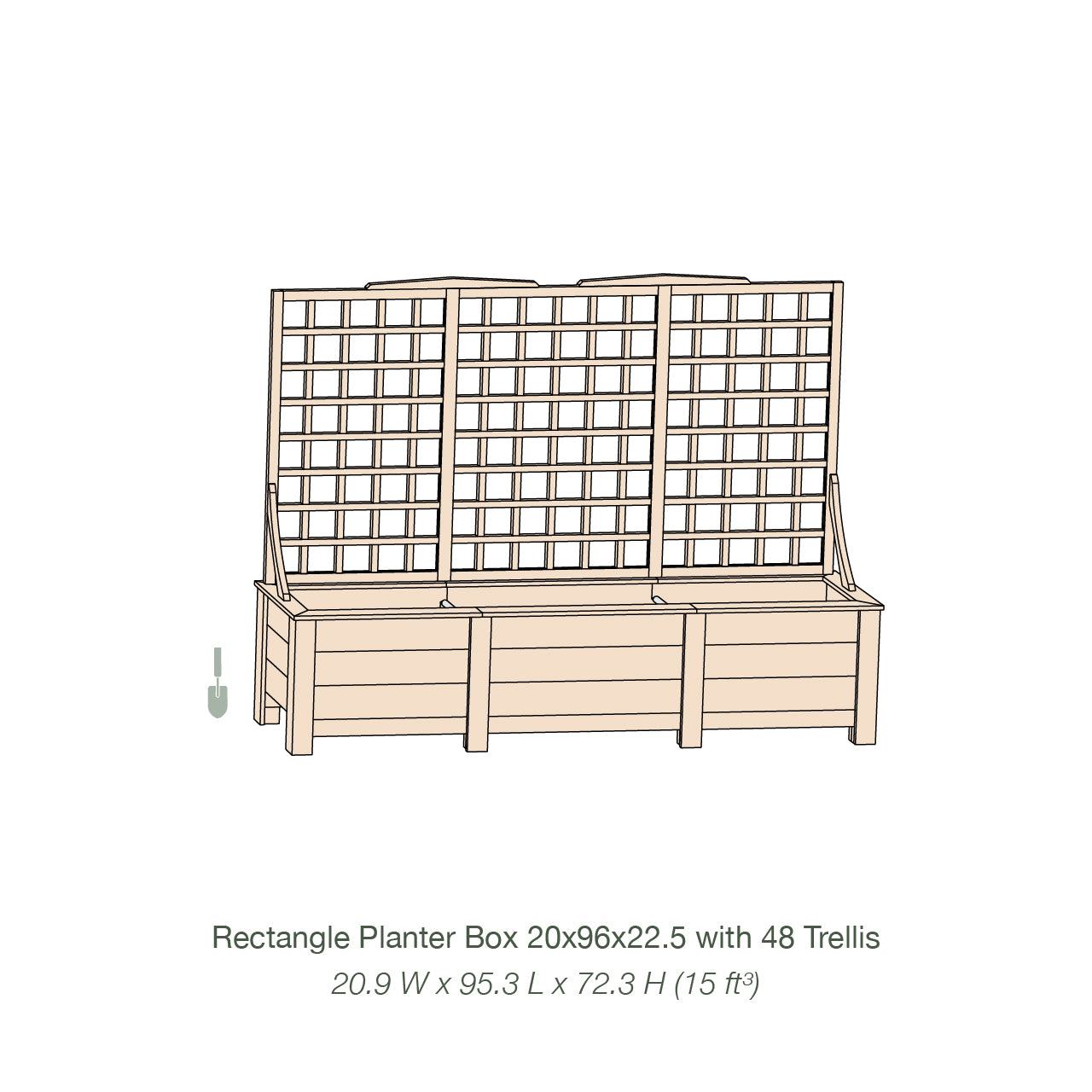Natural Cedar Planter Box with Trellis