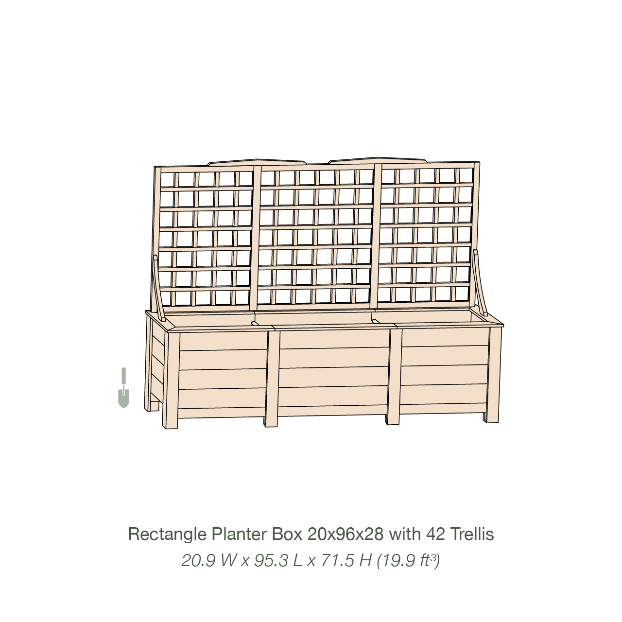 Natural Cedar Planter Box with Trellis