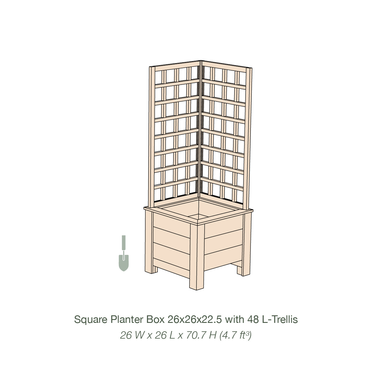 Natural Cedar Planter Box with L-Trellis