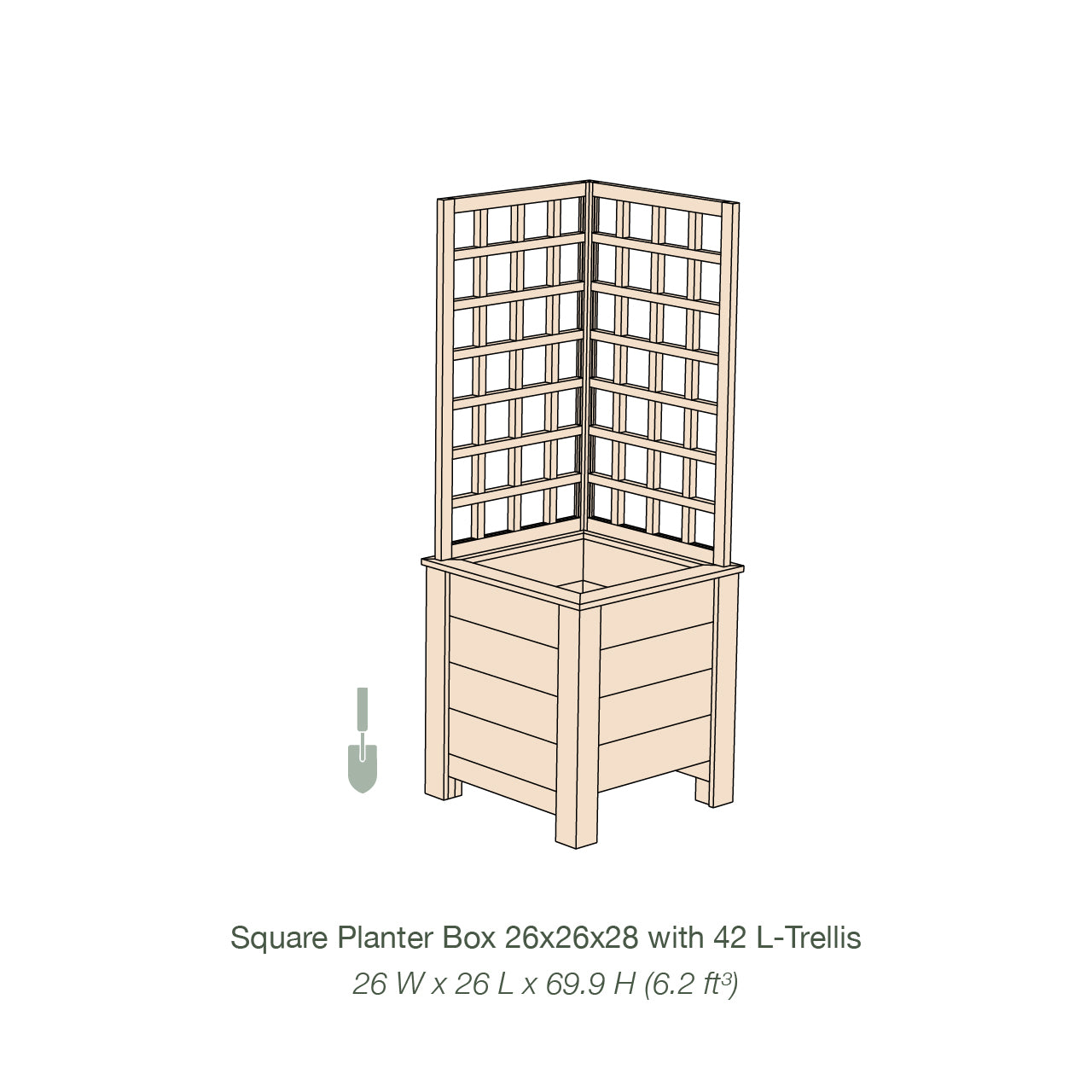 Natural Cedar Planter Box with L-Trellis