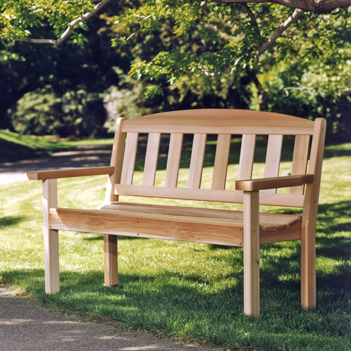 Deluxe Cedar Garden Bench - 4' Wide