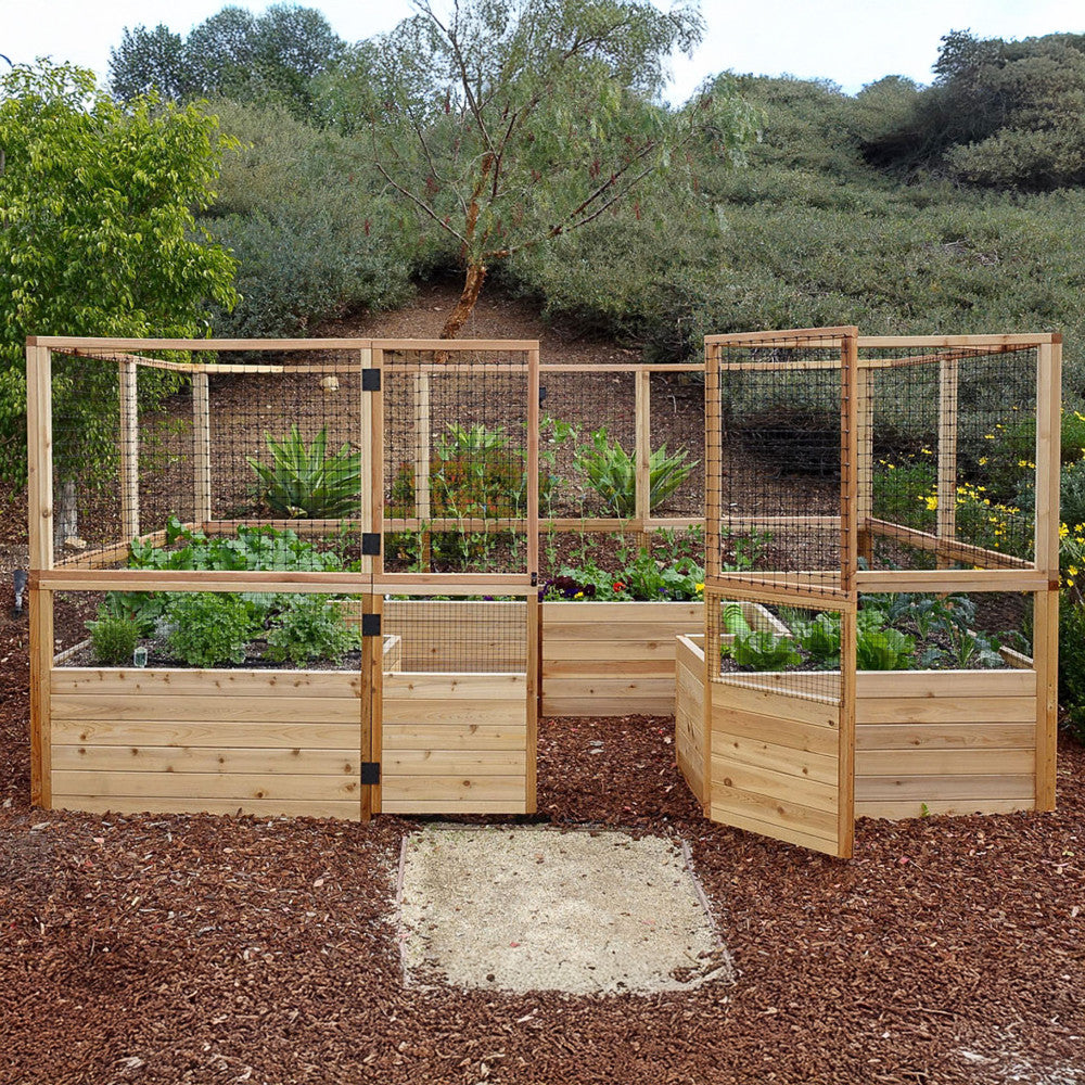 Deer Proof Cedar Complete Raised Garden Bed Kit - 12' x 8'