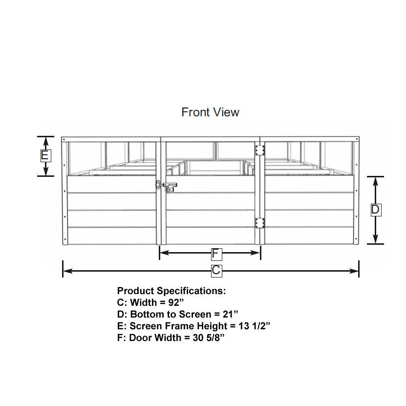 8' x 12' Garden Kit - Front View