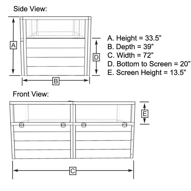 3' x 6' Raised Garden Bed With Hinged Fencing and Trellis