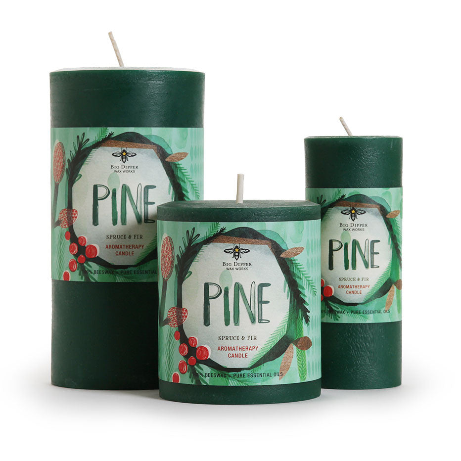 Holiday Aromatherapy Beeswax Pillars