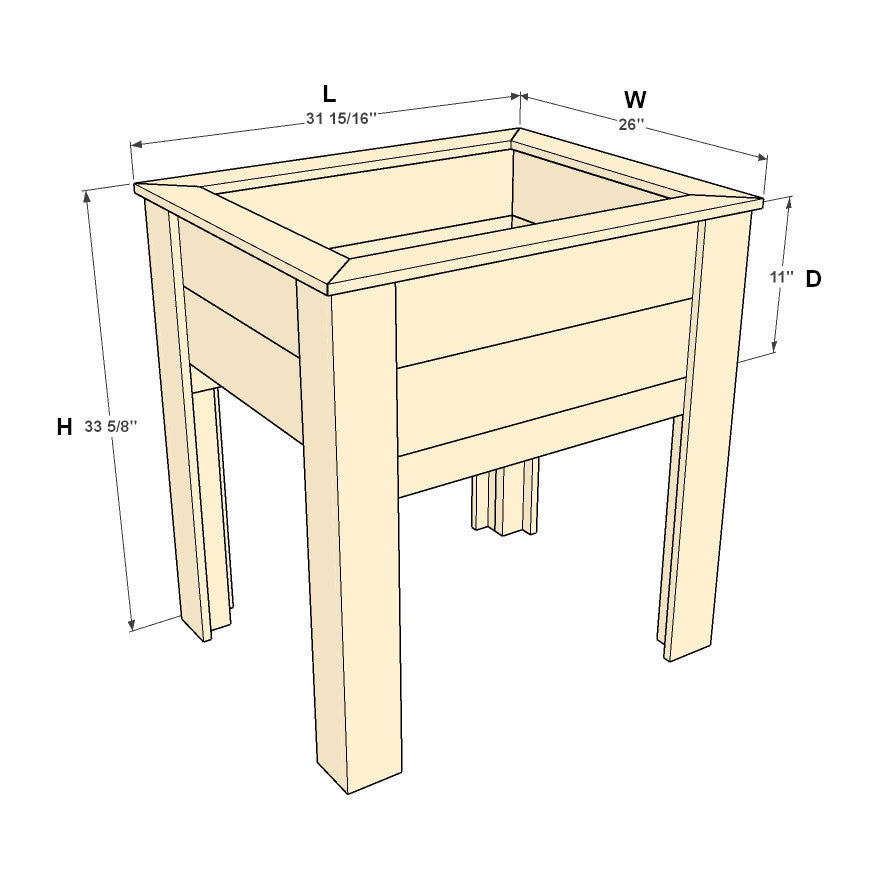 Natural Cedar Elevated Garden Planter