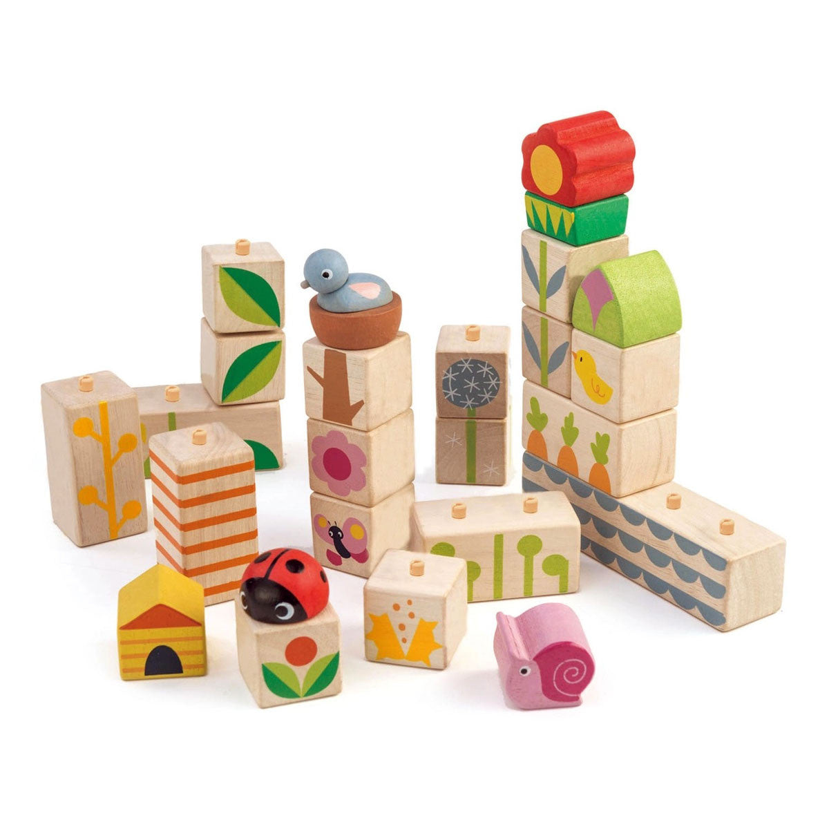 Wooden Garden Themed Building Blocks