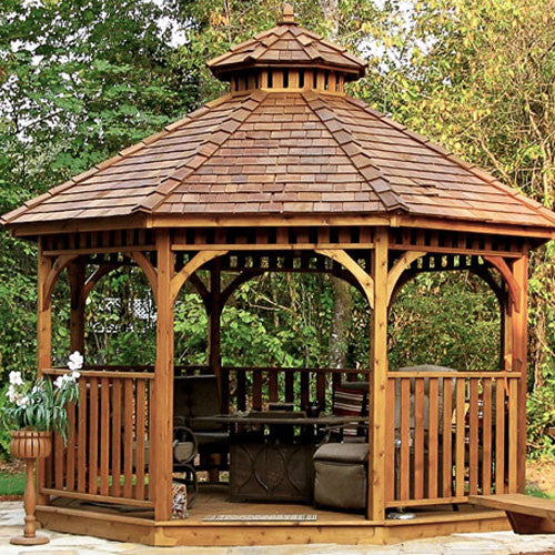 12' Cedar Panelized Octagon Gazebo