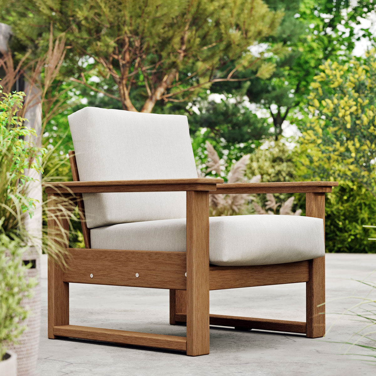 Antique Mahogany Frame & Canvas Cushion