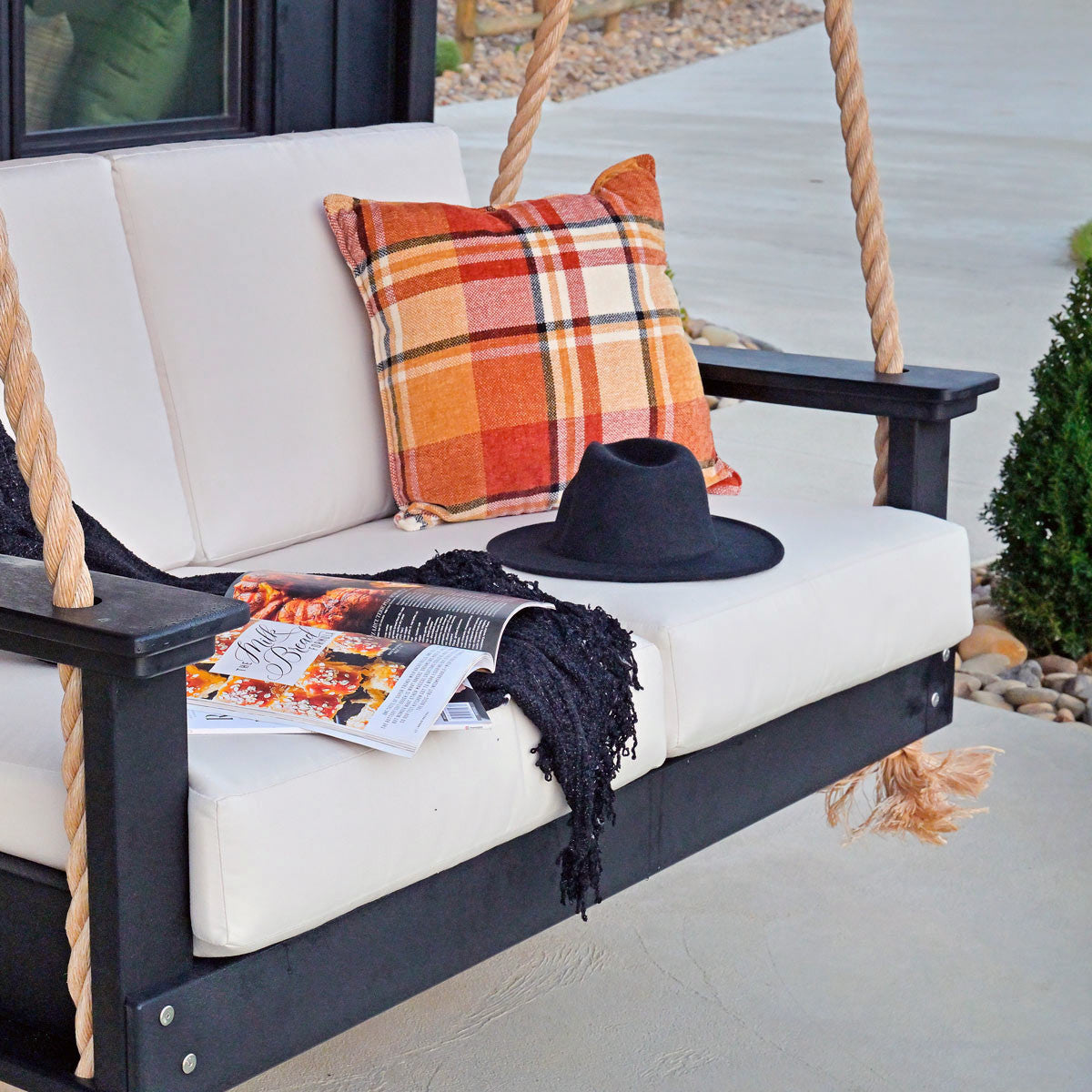 Black Swing & Canvas Cushion