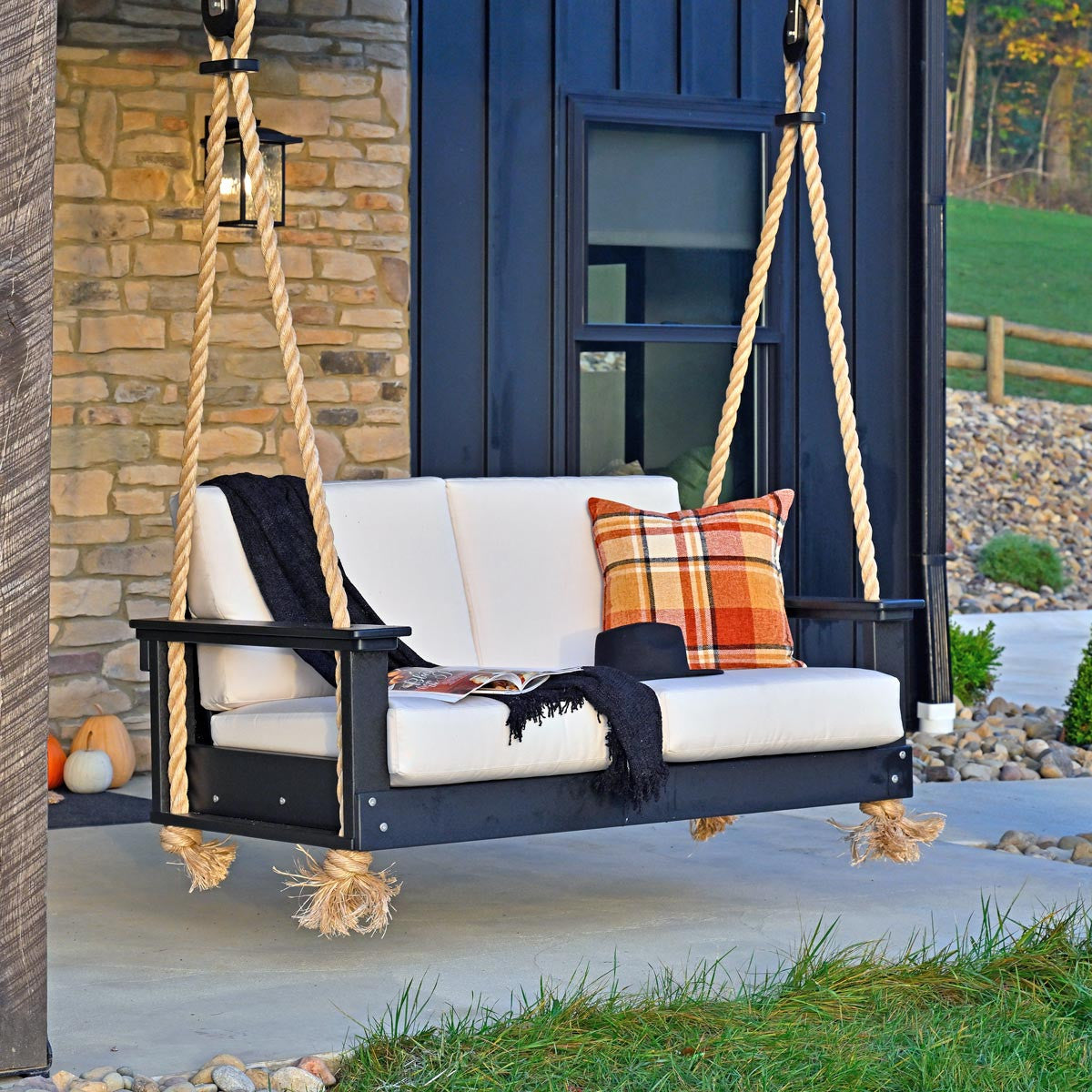 Black Swing & Canvas Cushion