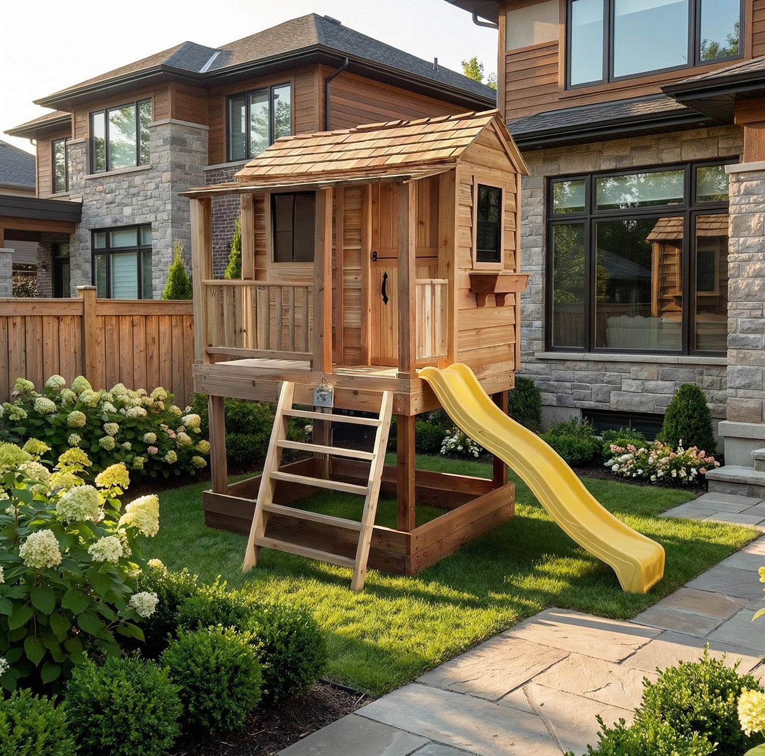6' x 6' Little Cedar Playhouse & Sandbox