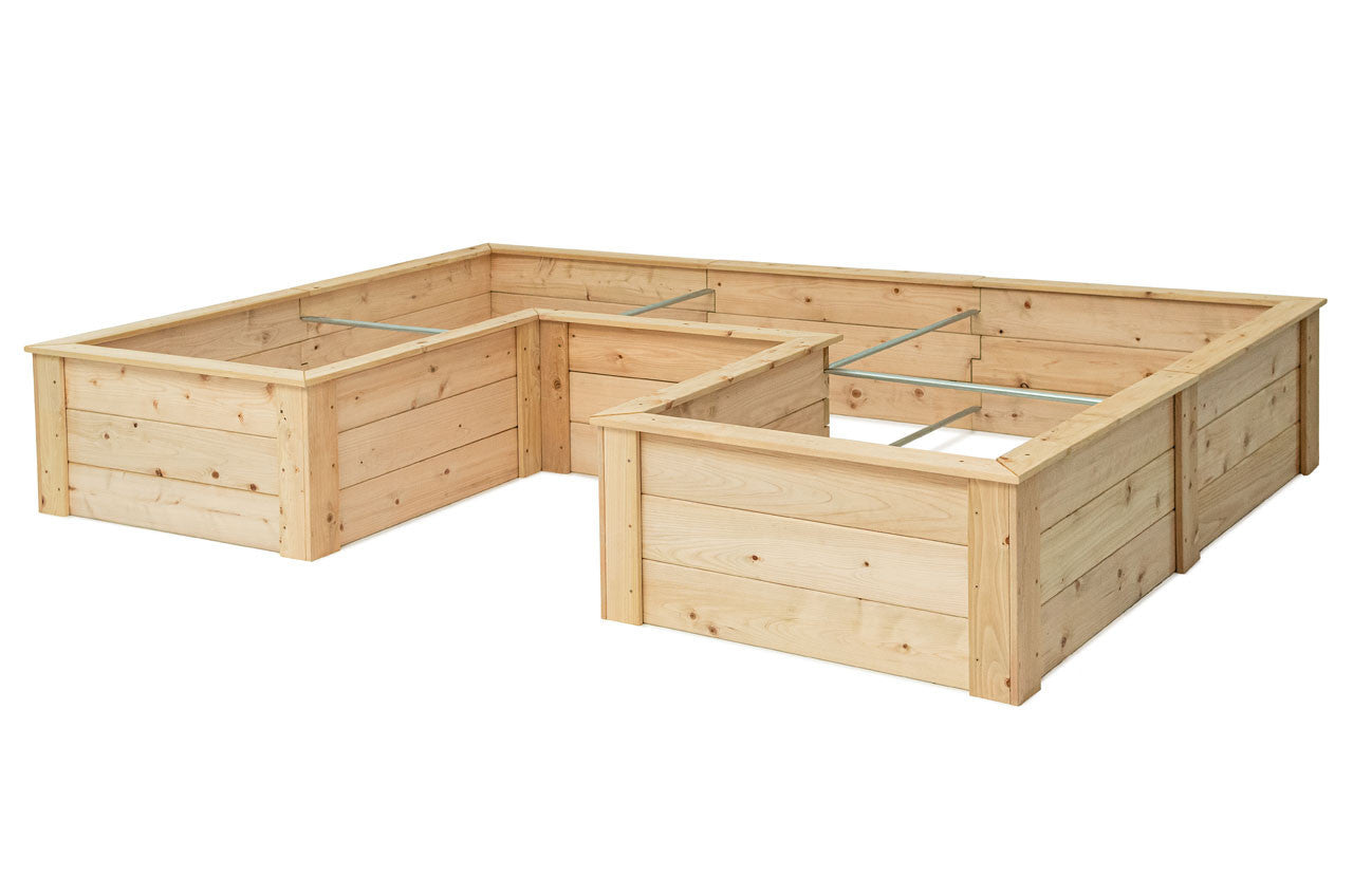 Natural Cedar 9' U-Shaped Raised Bed with Trellis