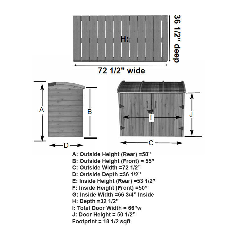 6' x 3' Oscar Waste Management Shed