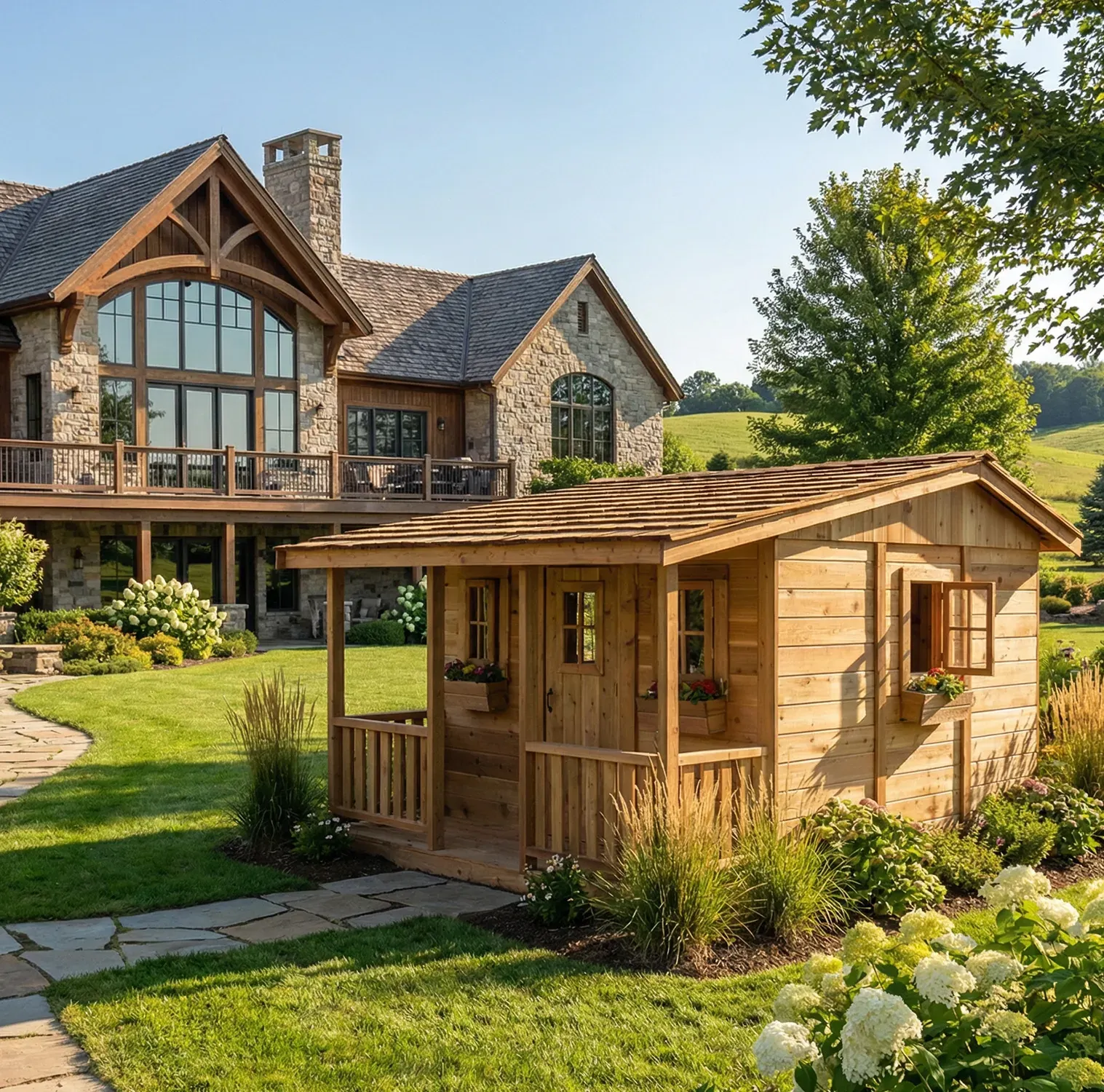 6' x 6' Little Cedar Playhouse & Sandbox