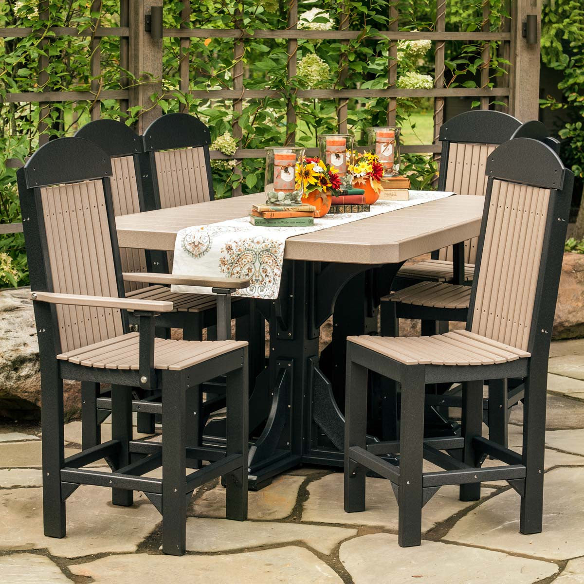 Weatherwood & Black - Counter Height