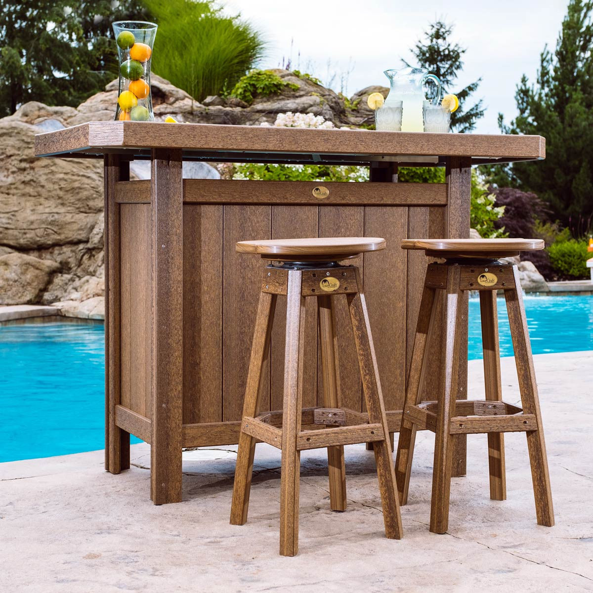 Antique Mahogany with Classic Serving Bar