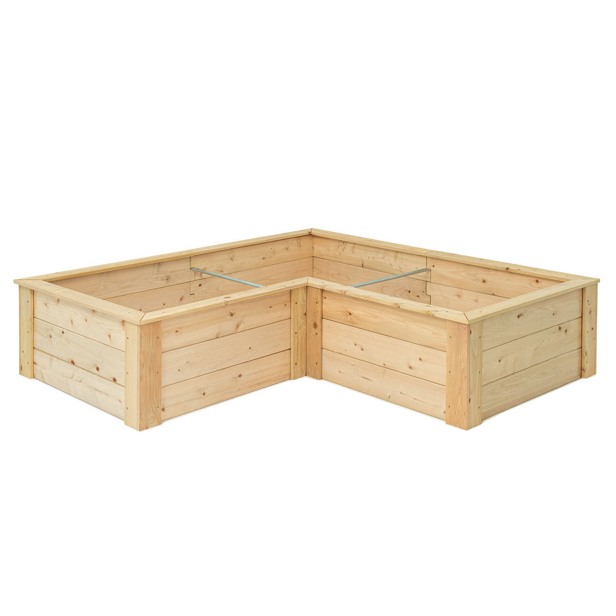 Natural Cedar L-Shaped Raised Garden Beds