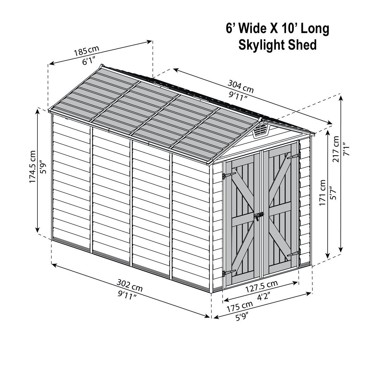 Skylight Sunlit Garden & Utility Shed