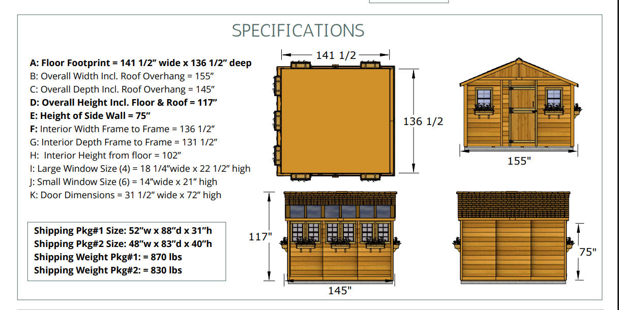 12' x 12' SunShed Garden Shed