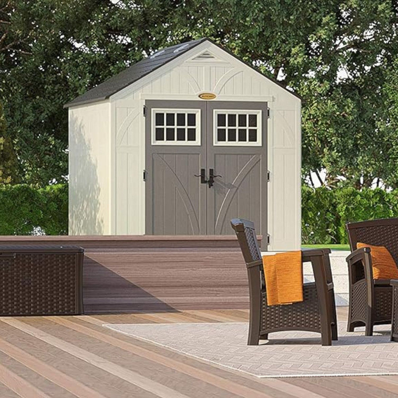 Suncast Tremont Vertical Peak Storage Shed - 8' x 7'