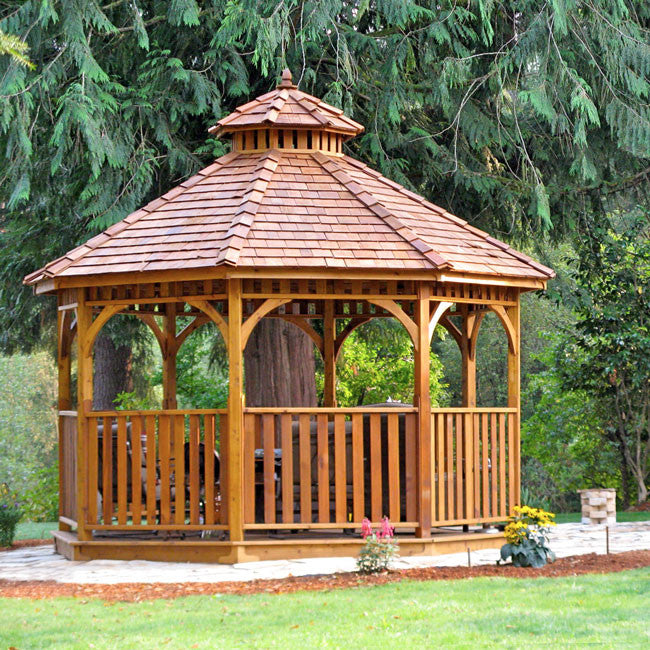 12' Cedar Panelized Octagon Gazebo