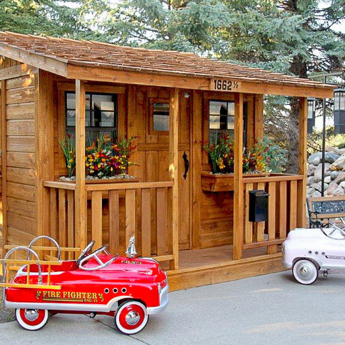 7' x 9' Cedar Cabin Playhouse & Sandbox