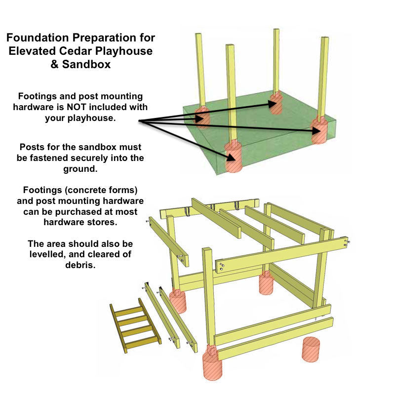 6' x 6' Little Cedar Playhouse & Sandbox