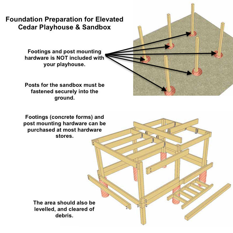6' x 9' Cedar Playhouse & Sandbox