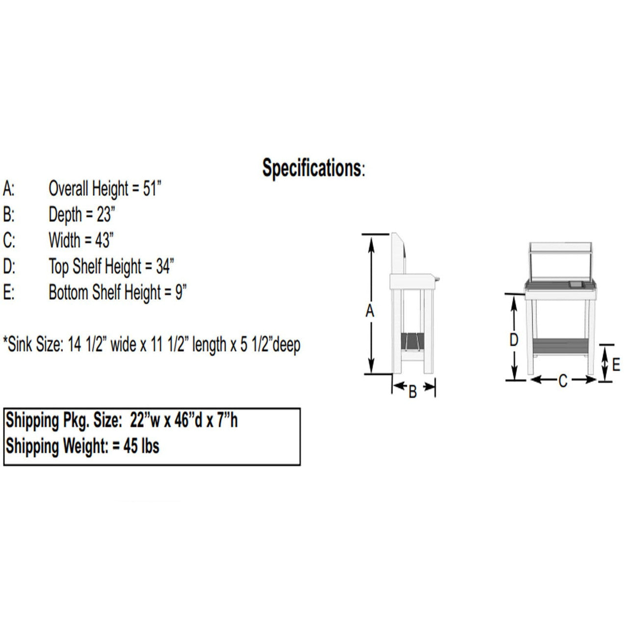 4' x 2' Cedar Potting Bench