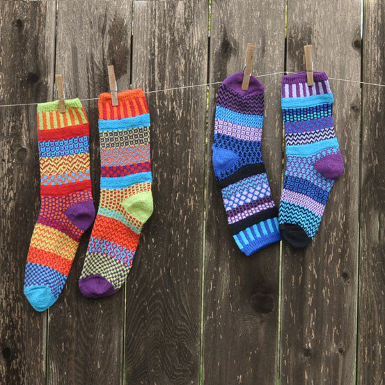 Cosmos & Raspberry socks