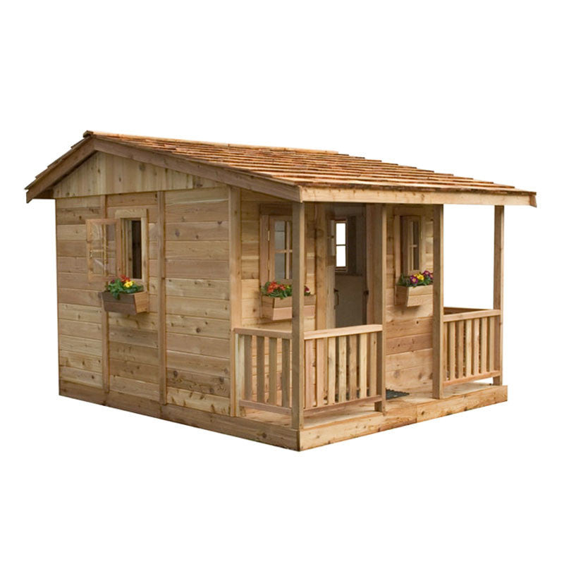 7' x 9' Cedar Cabin Playhouse & Sandbox