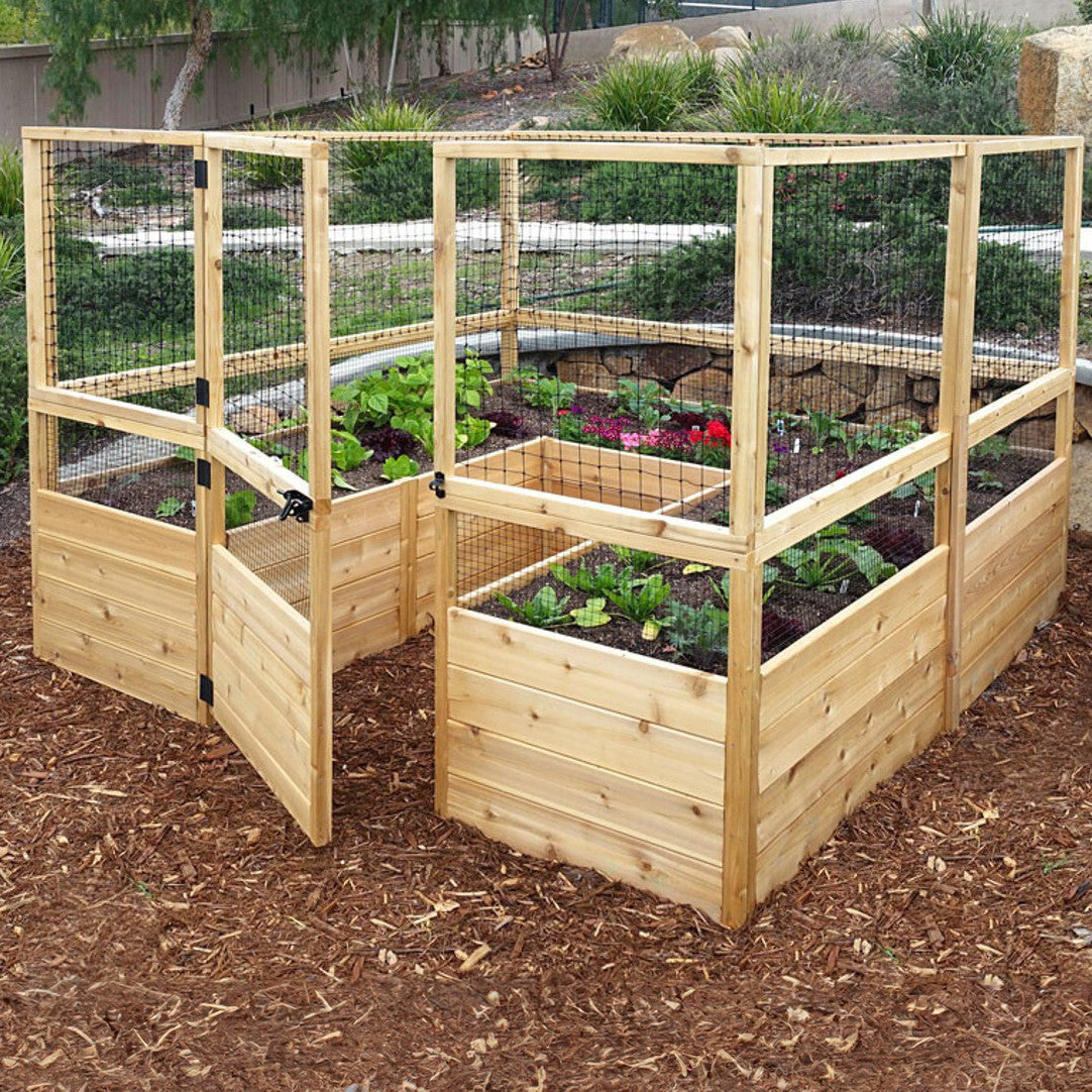 Deer Proof Cedar Complete Raised Garden Bed Kit - 8' x 8' x 20"
