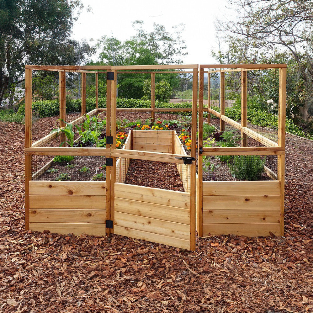 Deer Proof Cedar Complete Raised Garden Bed Kit - 8' x 12'