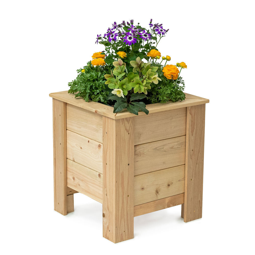 Natural Cedar Square Planter Box - 20"W x 20"L x 22.5"H